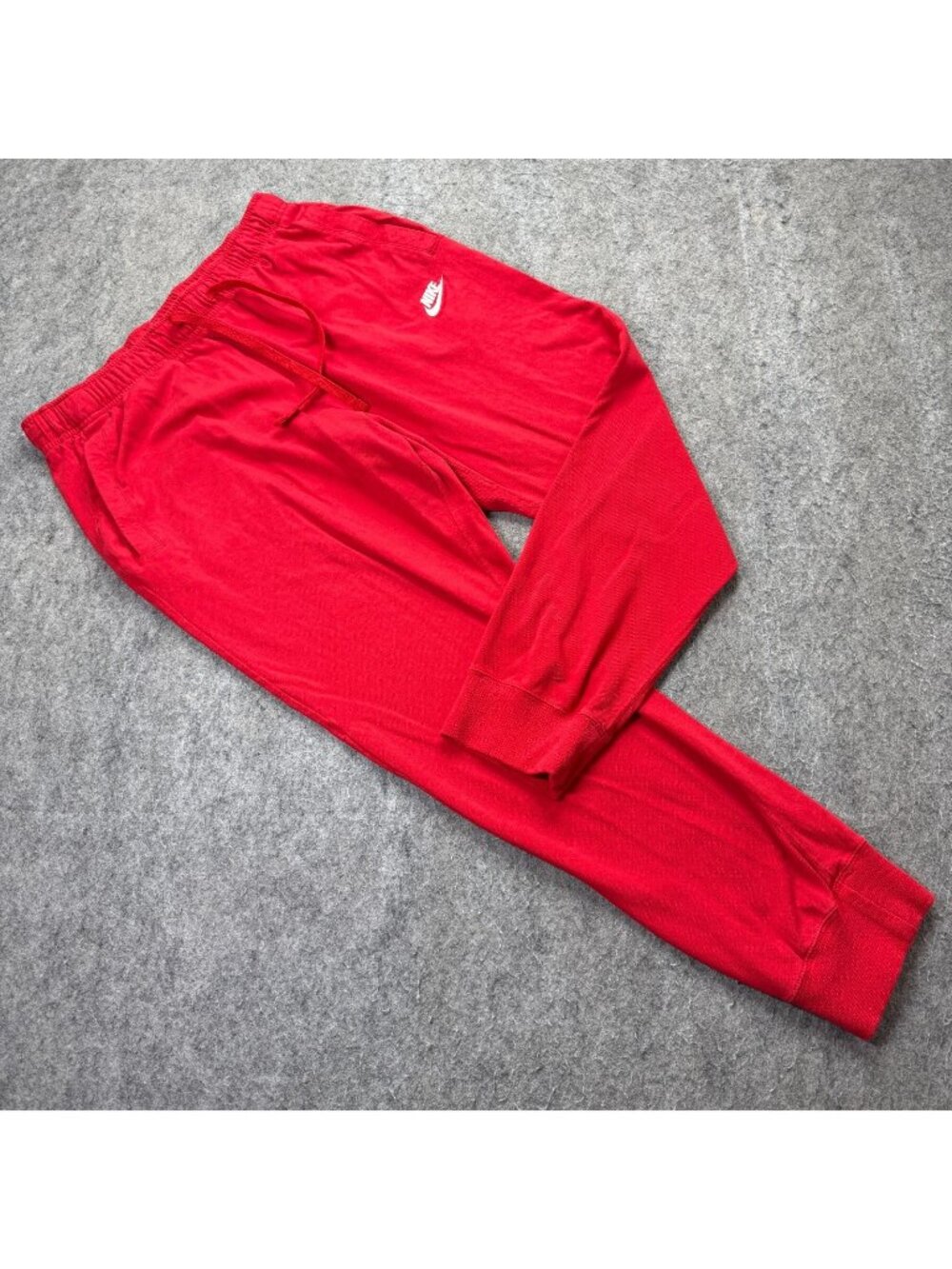 Nike Sportswear Club Jersey Joggers Men L Red Tapered 27" Sweatpants BV2762
